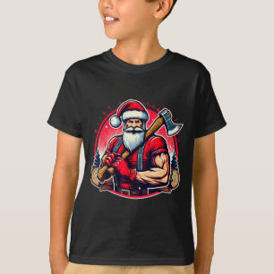 Baumfäller Weihnachtsmann Lustiger Holzfäller Weih T-Shirt