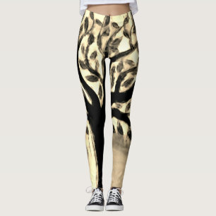 Baumflächen Gelbe Landschaft Aquarell Leggings