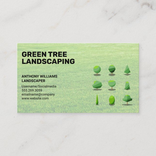 Baumformen | Landscaping-Logo-Visitenkarte Visitenkarte (Vorderseite)