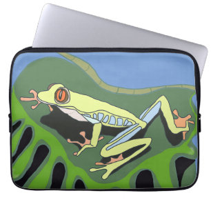 Baumfrosch auf einem Blatt Laptopschutzhülle