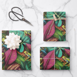 Baumfrosch-Träume Nahtloses Oberflächenmuster Geschenkpapier Set