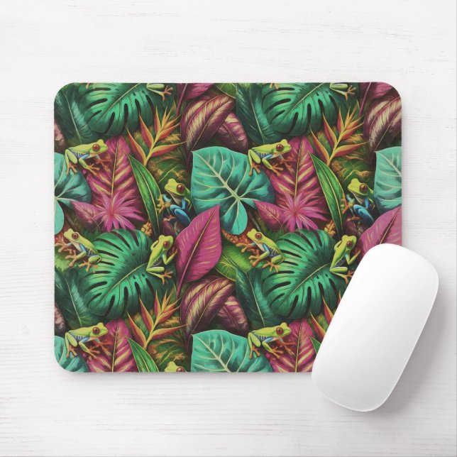 Baumfrosch-Träume Nahtloses Oberflächenmuster Mousepad (Mit Mouse)