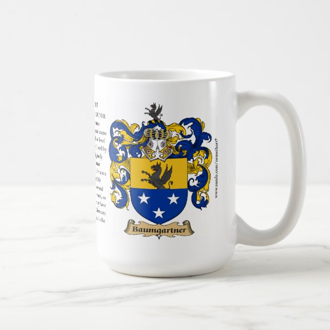 Baumgartner, der Ursprung, die Bedeutung und das Kaffeetasse (Rechts)