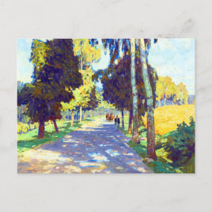 Baumgesäumte Straße von Carl Moll Postkarte