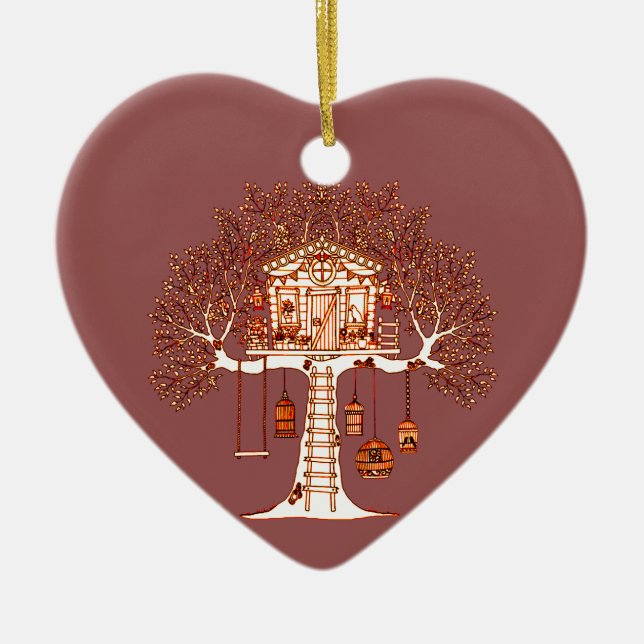 Baumhaus Keramikornament (Vorne)