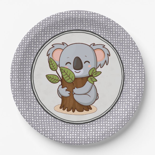 Baumhuggingkaolbär Pappteller (Vorderseite)