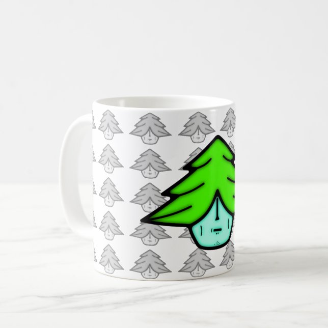 Baumkrieger (Cartoon wie Gesicht) v1.1 Kaffeetasse (Vorderseite Links)