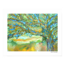 Baumlandschaft Moderne Aquamarine blaue Malerei