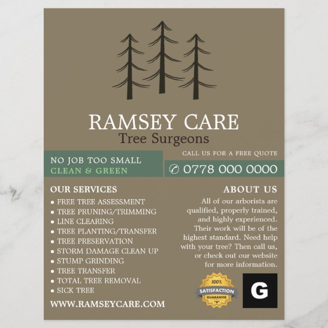 Baumlogo - Baumchirurg - Arborist Flyer (Vorne)
