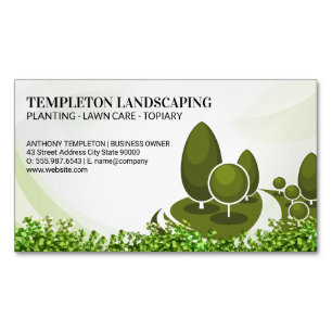 Baumlogo   Bushes   Gartenarbeit Magnetische Visitenkarte