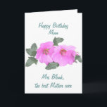Baummalve Geburtstagskarte MAMA fertigen besonders Karte<br><div class="desc">Fertigen Sie Karte,  Front und Innere,  für Mama,  Mutter besonders an,  addieren Sie ihren Namen oder ändern Sie den Text vollständig. Hübsche lila Blumen auf Karten für Geburtstage,  lädt,  T - Shirts,  Chinaplatzmatten iPhone Hüllenenuhren ein und viele mehr Produkte,  sind höchst eine   Baum-Malve kundengerecht</div>