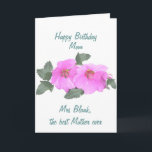 Baummalve Geburtstagskarte MAMA fertigen besonders Karte<br><div class="desc">Fertigen Sie Karte,  Front und Innere,  für Mama,  Mutter besonders an,  addieren Sie ihren Namen oder ändern Sie den Text vollständig. Hübsche lila Blumen auf Karten für Geburtstage,  lädt,  T - Shirts,  Chinaplatzmatten iPhone Hüllenenuhren ein und viele mehr Produkte,  sind höchst eine   Baum-Malve kundengerecht</div>