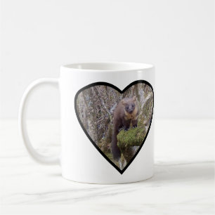 Baummarder Nahaufnahme Waldhabitat Sanfte Grüne Ku Kaffeetasse