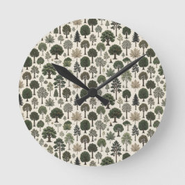 Baummuster Runde Wanduhr