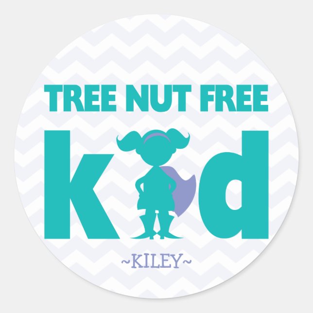 BaumNut free Kid Superhero Girl Allergy Stickers (Vorderseite)