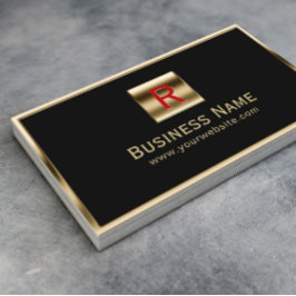 Baumonogramm Gold Gerahmt Beruflich Visitenkarte