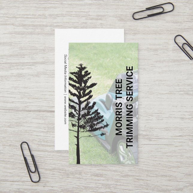 Baumpflege | Landflucht | Rasenmäher Visitenkarte (Vorderseite/Rückseite Beispiel)