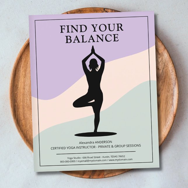 Baumpose - Sauberer Yoga-Instructor Flyer (Tree Pose - Clean Yoga Instructor Flyer)