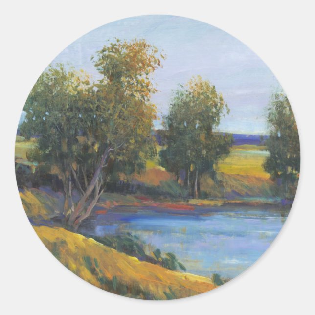 Baumreflektion II Runder Aufkleber (Vorderseite)