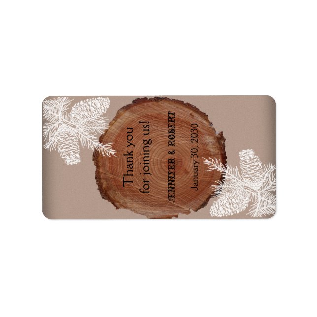 Baumreife Rustikales Land Hochzeit Lip Balm Label Adressaufkleber (Vorne)