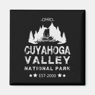 Baumreihe mit Wasserfall Cuyahoga Valley National Magnet