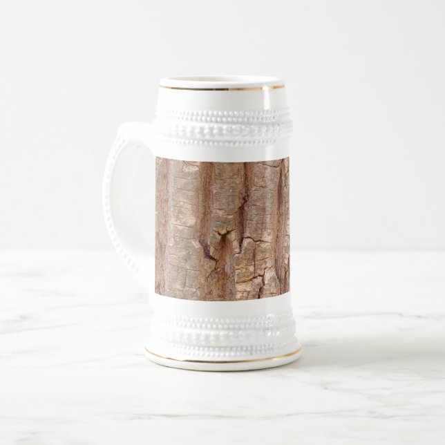 Baumrinde Bierglas (Vorderseite Links)