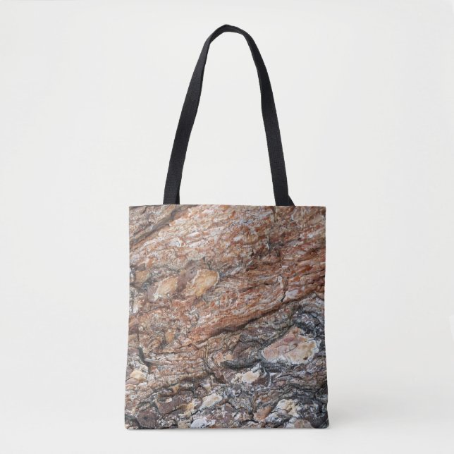 Baumrinde Foto Rustikale Braun und Schwarze Natur Tasche (Vorderseite)