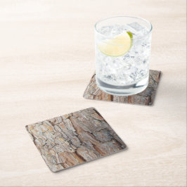 Baumrinde Herbstmuster Rechteckiger Pappuntersetzer