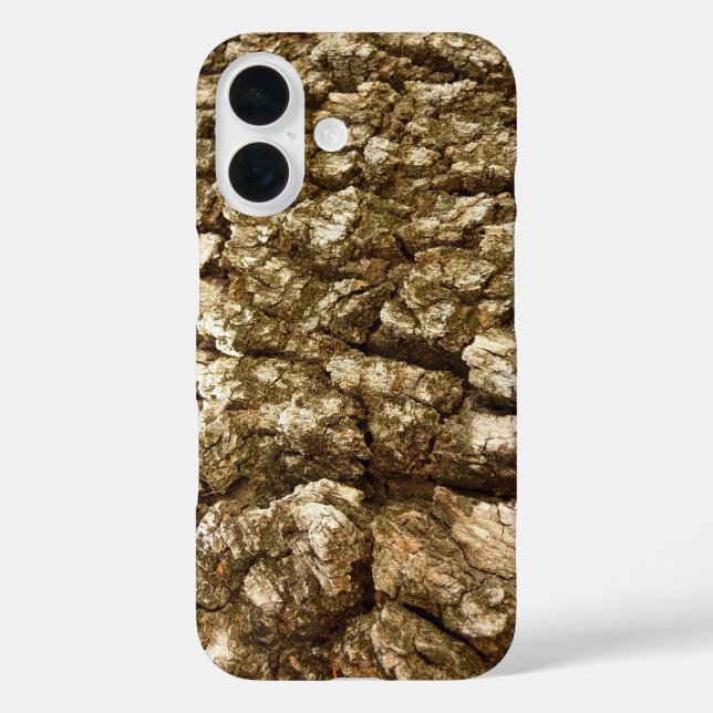Baumrinde II Naturtexturierte Konstruktion iPhone 16 Hülle (Rückseite)