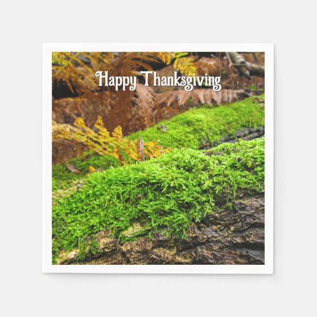 Baumrinde im Herbstmoos - Benutzerdefinierter Ernt Serviette (Vorderseite)