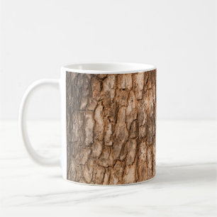 Baumrinde Textur, natürlicher Holzhintergrund. Kaffeetasse