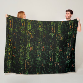 Baumrinde unter grünem Hammerglas Fleecedecke