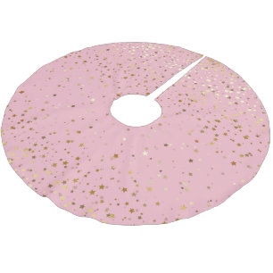 Baumrock-Gold-Stars rosa Polyester Weihnachtsbaumdecke