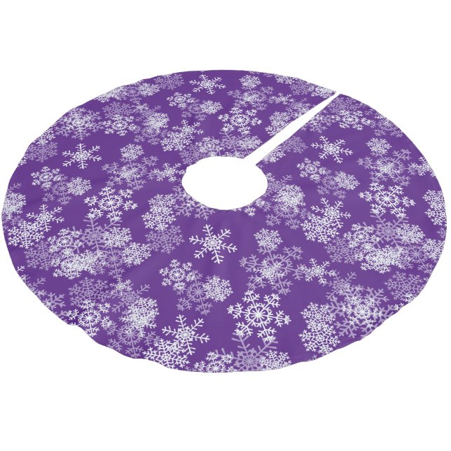 Baumrock-Schneeflocken Polyester Weihnachtsbaumdecke (Schrägansicht)