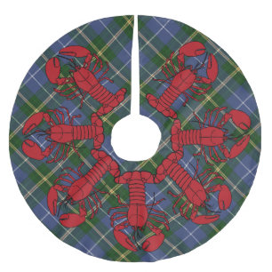 Baumrock Weihnachtsneuschottlandtartanhummer Polyester Weihnachtsbaumdecke