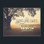 Baumromantik Save the Date Postkarte<br><div class="desc">Besondere und einzigartige Save the Date Postkarte mit wunderschönem,  weißem,  alten Baum,  der mit Lichterketten verziert ist. Traumhaft Vintag Save the Date perfekt für rustikale Hochzeitsthemen.</div>