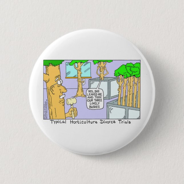 Baumscheidung: Funny Gifts T-Shirts & Sammlerstück Button (Vorderseite)