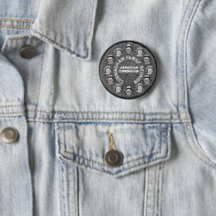 Baumschlitz mit Familienkreis und Name des Fotos Button