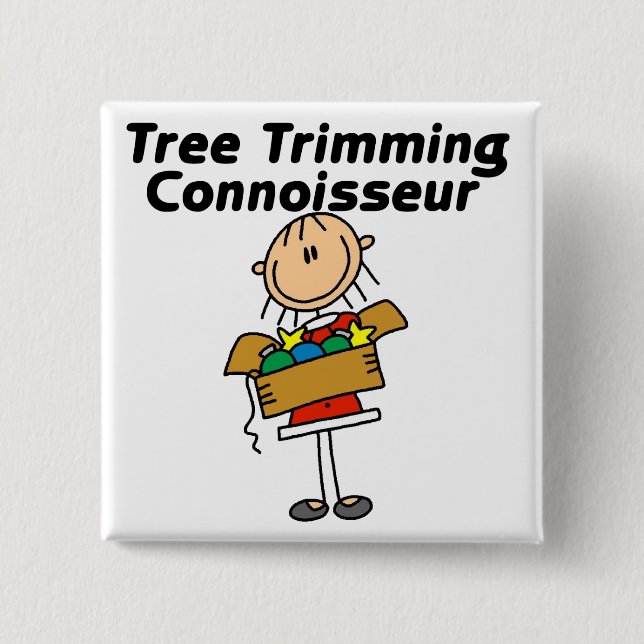 Baumschmuck-Experte T-Shirts und Geschenke Button (Vorderseite)