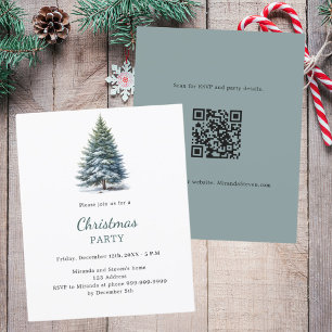 Baumschnee QR Code Weihnachtszeit Party Einladung