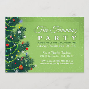 Baumschneide-Party Einladung - Grünbaum