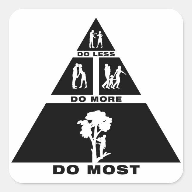 Baumschneider Quadratischer Aufkleber (Vorderseite)