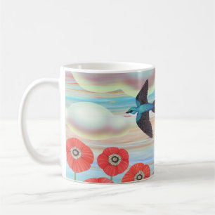 Baumschwalben und -pflaumen kaffeetasse