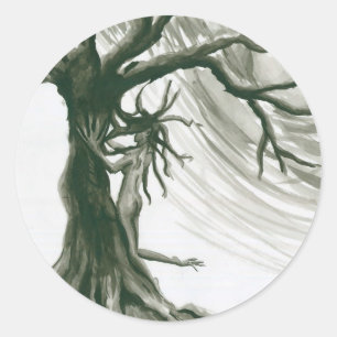 Baumsprite-Aufkleber-Baum-Aufkleber-Baum-Kunst Runder Aufkleber