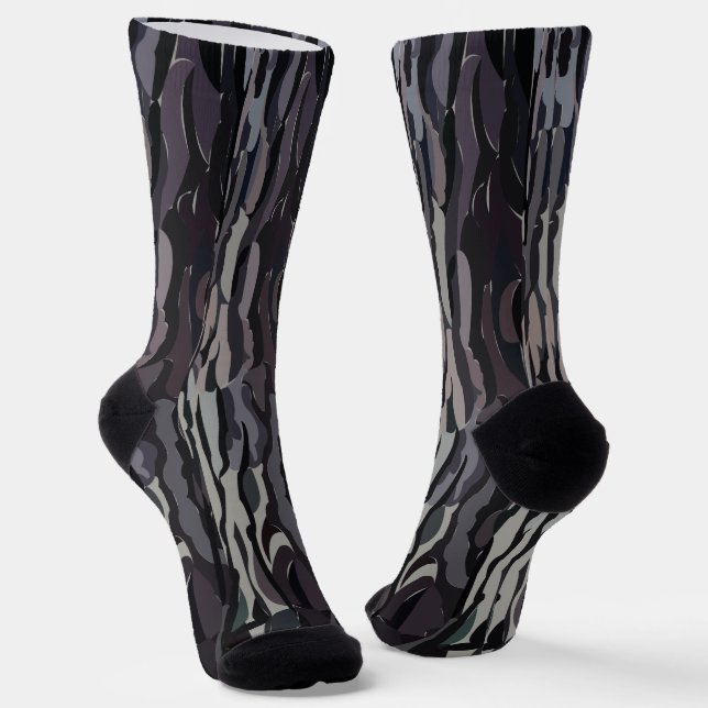 Baumstamm-Hintergrundmuster Socken (Gewinkelt)