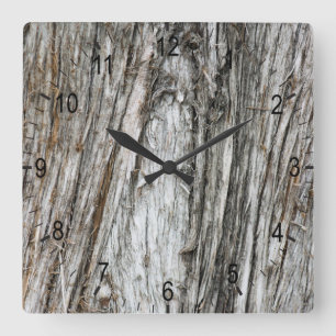 Baumstamm Quadratische Wanduhr
