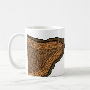 Baumstamm-Querschnitts-Wachstumsräte Bäume Kaffeetasse