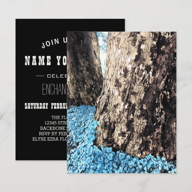 Baumstämme Einladung (Vorne/Hinten)