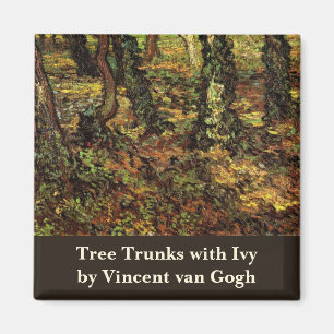 Baumstämme mit Efeu von Vincent van Gogh Magnet