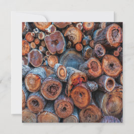 Baumstammstapel Muster Fotografie Karte